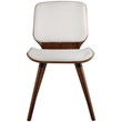 ACME Furniture Nemesia Faux Leather & Wood Accent Chair in White and Walnut