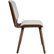 ACME Furniture Nemesia Faux Leather & Wood Accent Chair in White and Walnut