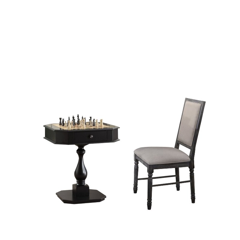 Multi Game Table And Chair In Dark Tones