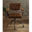 2 Piece Office Set with Writing Desk and Chair in Rustic Brown