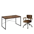 2 Piece Office Set with Writing Desk and Chair in Rustic Brown