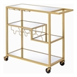 ACME Adamsen Rectangular Glass Top Serving Cart with 3 Tiers in Gold