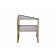 ACME Furniture Treva Triangular Glass & Metal End Table in Smoky/Antique Brass