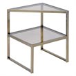 ACME Furniture Treva Triangular Glass & Metal End Table in Smoky/Antique Brass