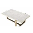 ACME Feit Rectangular Wooden Top Coffee Table in Chrome and White