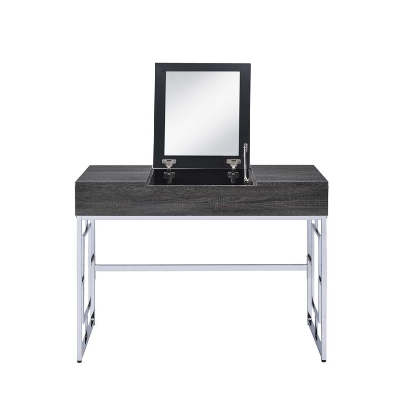 ACME Furniture Saffron Vanity Desk in Chrome and Black
