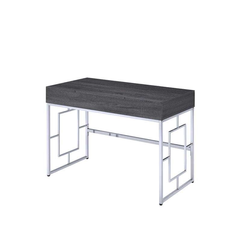 ACME Furniture Saffron Vanity Desk in Chrome and Black