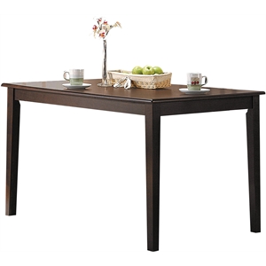 ACME Cardiff Rectangular Top Dining Table with Tapered Legs in Espresso Wood