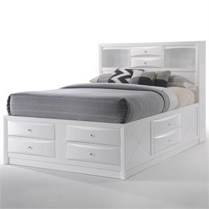 acme ireland queen bed with storage in white (1set/4ctn)