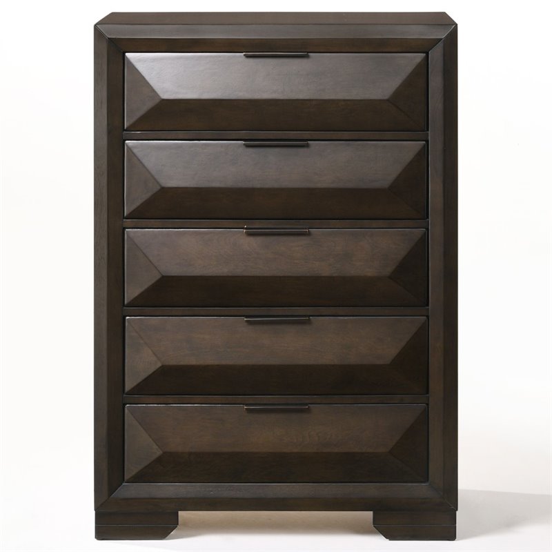 ACME Merveille Wood and Metal 5-Drawers Bedroom Chest in Espresso