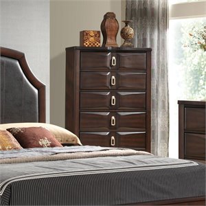 acme lancaster 5 drawers chest in espresso