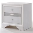 ACME Naima Square Wood 3-Drawers Bedroom Nightstand in White