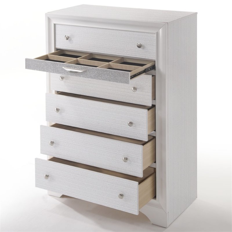 ACME Naima Wood 6-Drawers Bedroom Chest in White