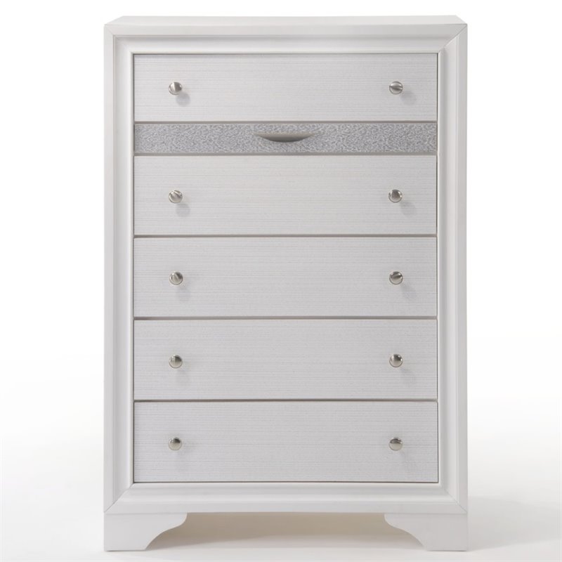 ACME Naima Wood 6-Drawers Bedroom Chest in White