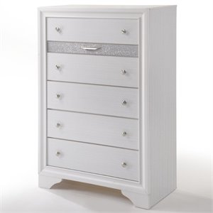 acme naima wood 6-drawers bedroom chest in white