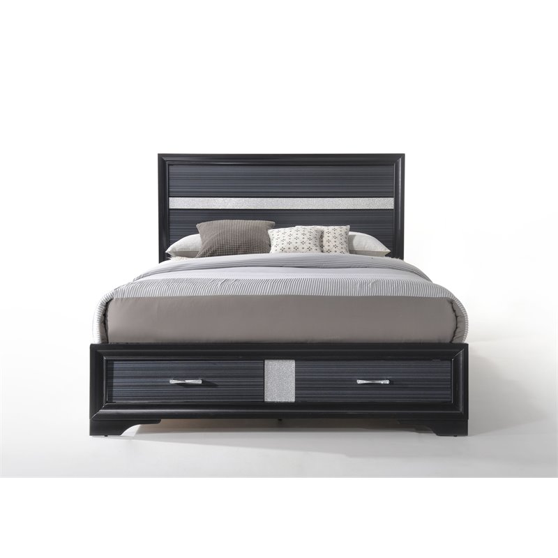 ACME Naima Eastern King Bed with Storage in Black