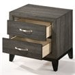 ACME Valdemar Metal and Wood 2-Drawers Nightstand in Weathered Gray