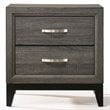 ACME Valdemar Metal and Wood 2-Drawers Nightstand in Weathered Gray