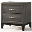 ACME Valdemar Metal and Wood 2-Drawers Nightstand in Weathered Gray
