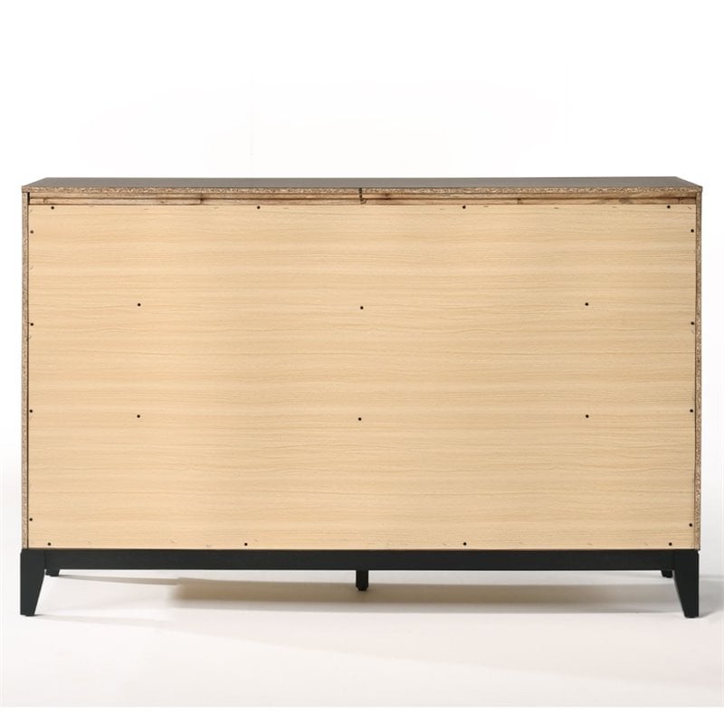 ACME Valdemar Metal and Wood Bedroom Dresser in Weathered Gray