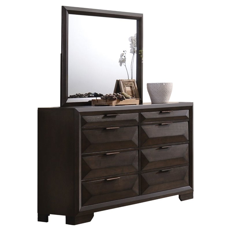 ACME Merveille Rectangular Bedroom Mirror in Rich Espresso