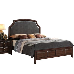 ACME Lancaster Queen Bed in Espresso PU and Espresso