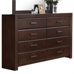 acme oberreit wood 8-drawers bedroom dresser in walnut