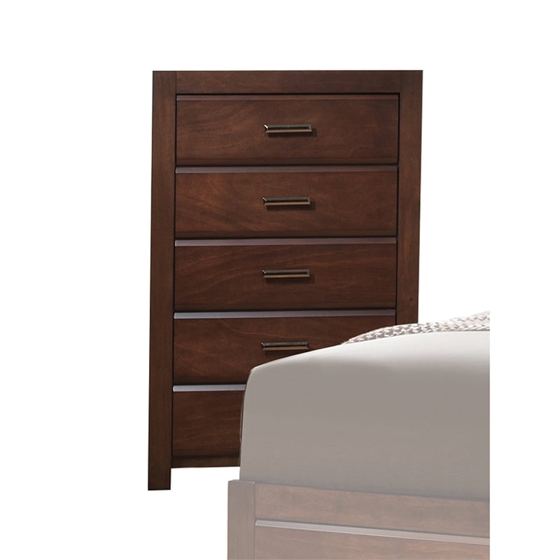 ACME Oberreit Wood 5-Drawers Bedroom Chest in Walnut