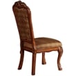 ACME Dresden Side Chair in Fabric and Cherry Oak (Set of 2)
