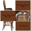 ACME Dresden Upholstered Wooden Counter Height Chair in Cherry Oak Set of 2