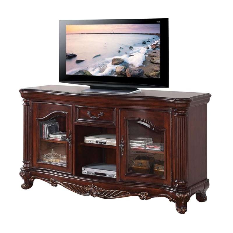 ACME Remington TV Stand in Brown Cherry