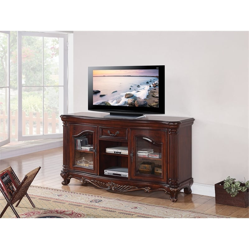 ACME Remington TV Stand in Brown Cherry