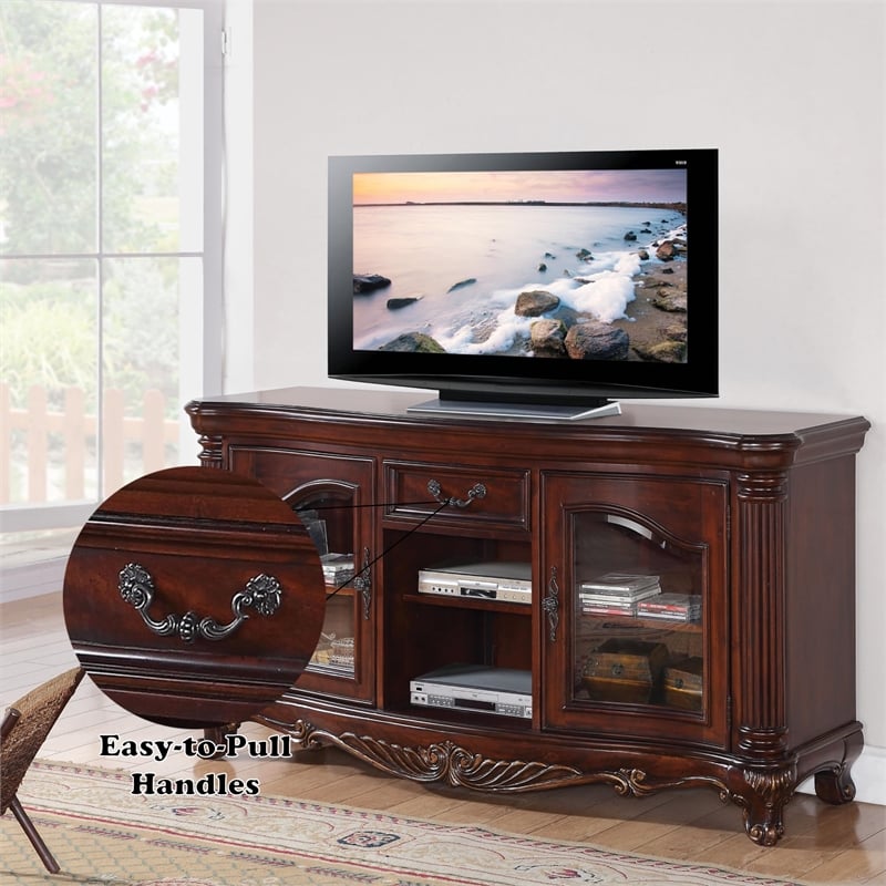 ACME Remington TV Stand in Brown Cherry