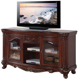 acme remington tv stand in brown cherry