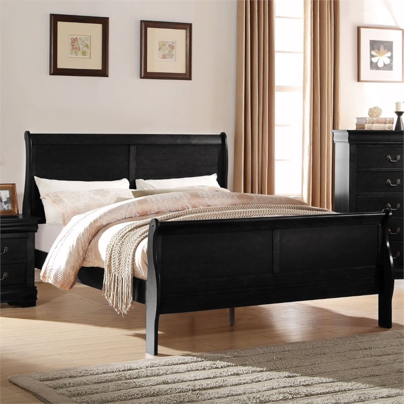 ACME Louis Philippe Full Bed in Black