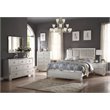 ACME Voeville II Square 2-Drawers Wooden Bedroom Nightstand in Platinum Pewter