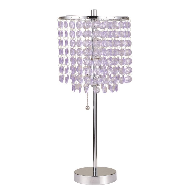 ACME Vicka Table Lamp With Metal Base in Brushed Silver