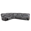 ACME Saul Faux Leather Sectional Sofa with 2 Reclining Seats in Gray