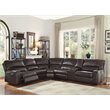ACME Saul Faux Leather Sectional Sofa with 2 Reclining Seats in Espresso