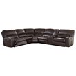 ACME Saul Faux Leather Sectional Sofa with 2 Reclining Seats in Espresso