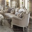 ACME Picardy Fabric Upholstered Sofa with 8 Pillows in Antique Pearl