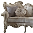 ACME Picardy Fabric Upholstered Sofa with 8 Pillows in Antique Pearl