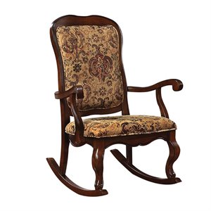 acme sharan rocking chair in fabric and cherry