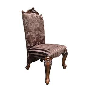ACME Versailles Faux Leather Dining Side Chair in 2 Tone Brown Set of 2