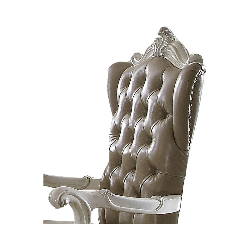 ACME Versailles Dining Side Chair in Vintage Gray and Bone White (Set of 2)