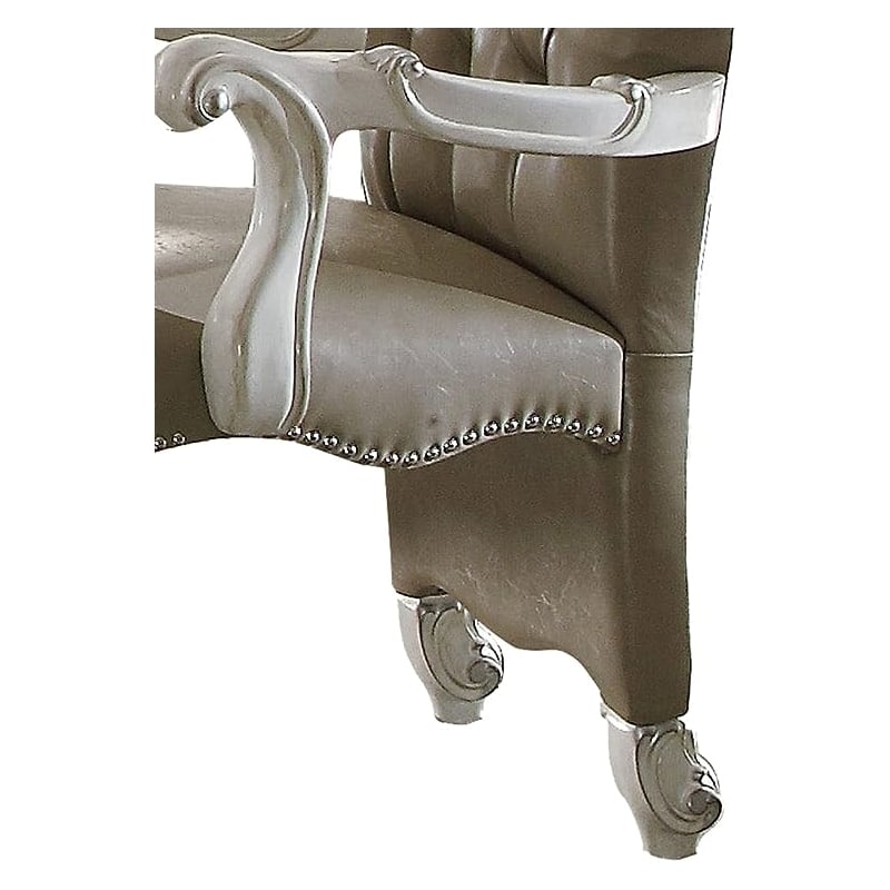 ACME Versailles Dining Side Chair in Vintage Gray and Bone White (Set of 2)