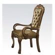 ACME Vendome Dining Side Chair in Bone PU and Gold Patina (Set of 2)