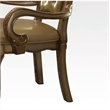 ACME Vendome Dining Side Chair in Bone PU and Gold Patina (Set of 2)