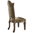 ACME Vendome Dining Side Chair in Bone PU and Gold Patina (Set of 2)