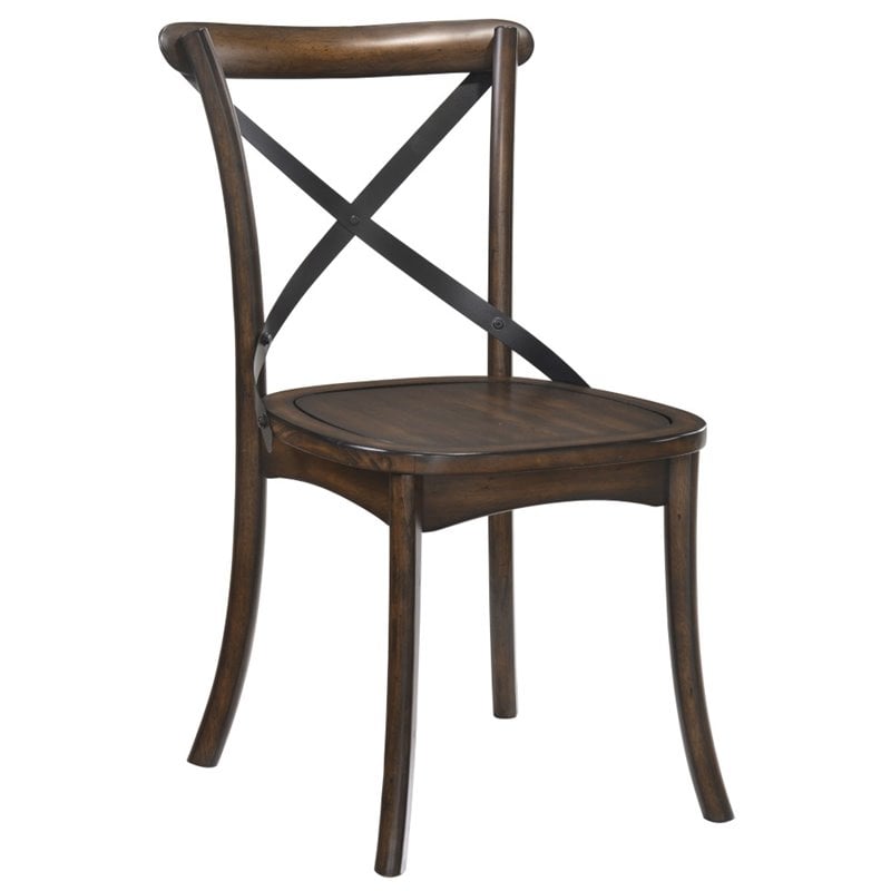 ACME Kaelyn Wooden Side Chair in Dark Oak and Black Set of 2